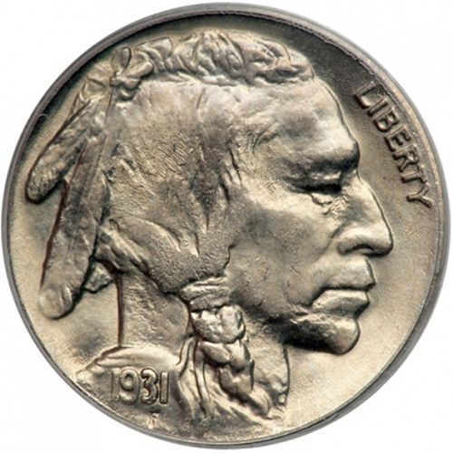 5 cent Obverse Image minted in UNITED STATES in 1931S (Buffalo - Line Type)  - The Coin Database