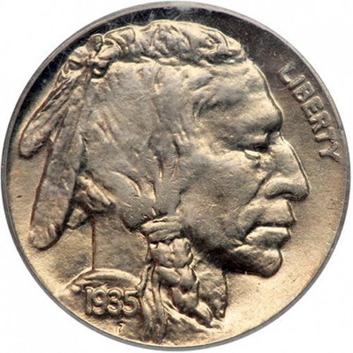 5 cent Obverse Image minted in UNITED STATES in 1935D (Buffalo - Line Type)  - The Coin Database