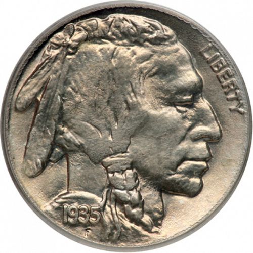 5 cent Obverse Image minted in UNITED STATES in 1935S (Buffalo - Line Type)  - The Coin Database