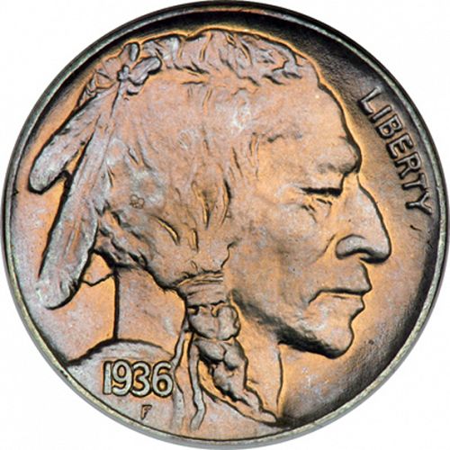 5 cent Obverse Image minted in UNITED STATES in 1936 (Buffalo - Line Type)  - The Coin Database