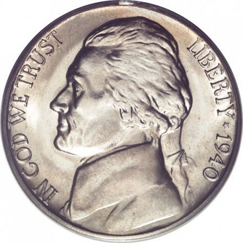 5 cent Obverse Image minted in UNITED STATES in 1940S (Jefferson)  - The Coin Database