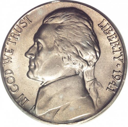 5 cent Obverse Image minted in UNITED STATES in 1941 (Jefferson)  - The Coin Database