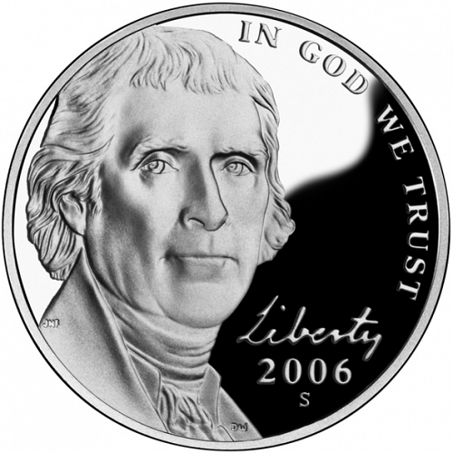 5 cent Obverse Image minted in UNITED STATES in 2006S (Jefferson - New Obverse)  - The Coin Database