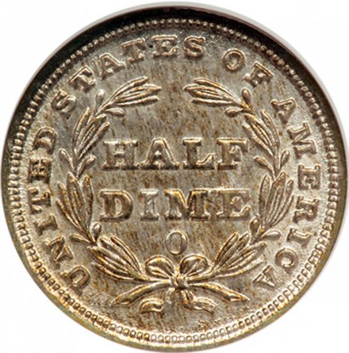 5 cent Reverse Image minted in UNITED STATES in 1838O (Seated Liberty - No stars around rim)  - The Coin Database
