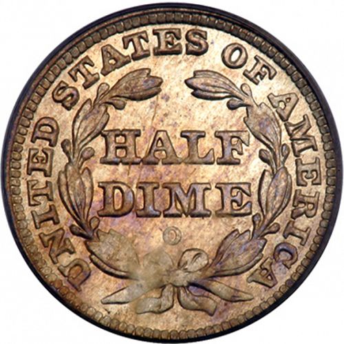 5 cent Reverse Image minted in UNITED STATES in 1842O (Seated Liberty - Drapery added to Liberty)  - The Coin Database