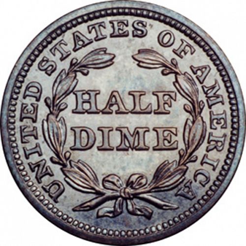5 cent Reverse Image minted in UNITED STATES in 1843 (Seated Liberty - Drapery added to Liberty)  - The Coin Database
