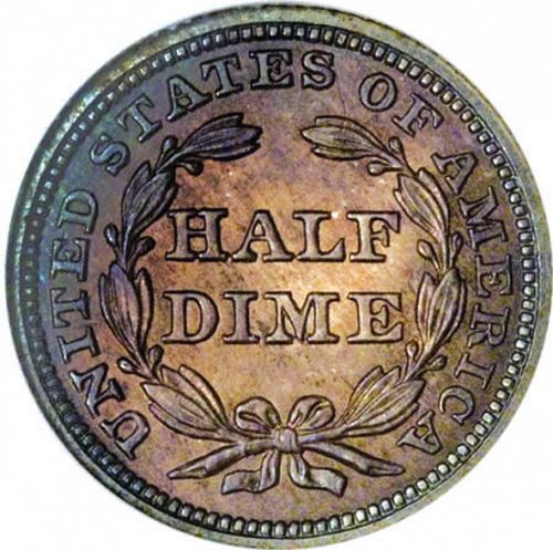 5 cent Reverse Image minted in UNITED STATES in 1845 (Seated Liberty - Drapery added to Liberty)  - The Coin Database