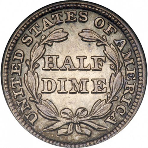 5 cent Reverse Image minted in UNITED STATES in 1846 (Seated Liberty - Drapery added to Liberty)  - The Coin Database