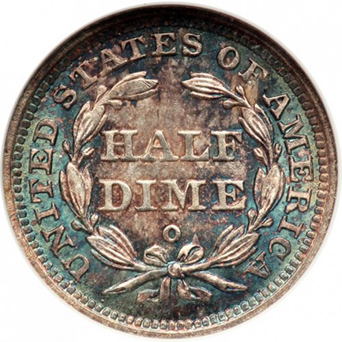 5 cent Reverse Image minted in UNITED STATES in 1848O (Seated Liberty - Drapery added to Liberty)  - The Coin Database
