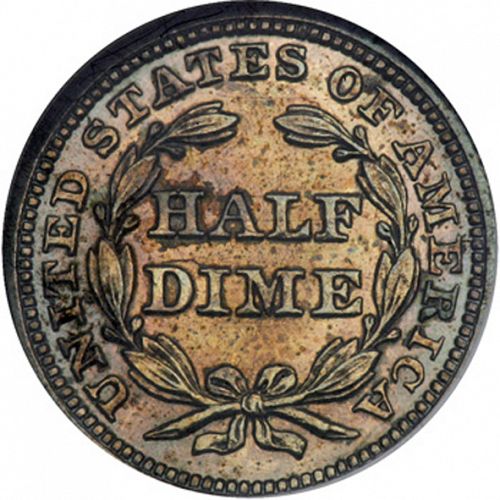 5 cent Reverse Image minted in UNITED STATES in 1849 (Seated Liberty - Drapery added to Liberty)  - The Coin Database