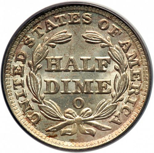 5 cent Reverse Image minted in UNITED STATES in 1851O (Seated Liberty - Drapery added to Liberty)  - The Coin Database