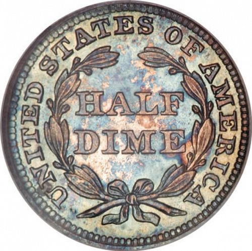 5 cent Reverse Image minted in UNITED STATES in 1853 (Seated Liberty - Drapery added to Liberty)  - The Coin Database