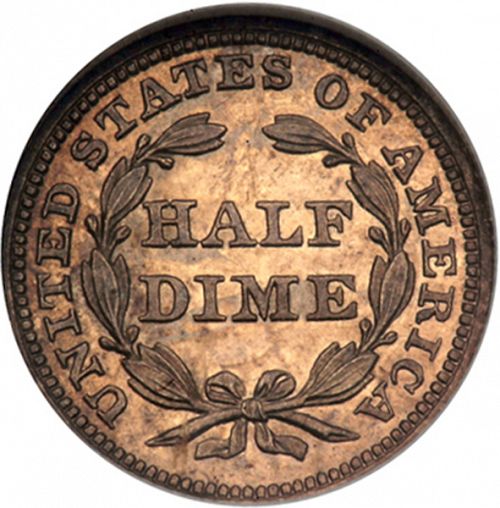 5 cent Reverse Image minted in UNITED STATES in 1854 (Seated Liberty - Arrows at date)  - The Coin Database