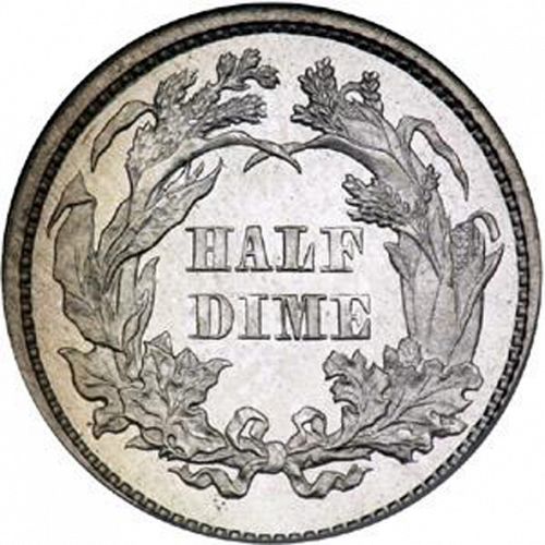 5 cent Reverse Image minted in UNITED STATES in 1860 (Seated Liberty - Obverse legend)  - The Coin Database