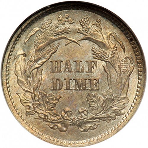 5 cent Reverse Image minted in UNITED STATES in 1861 (Seated Liberty - Obverse legend)  - The Coin Database
