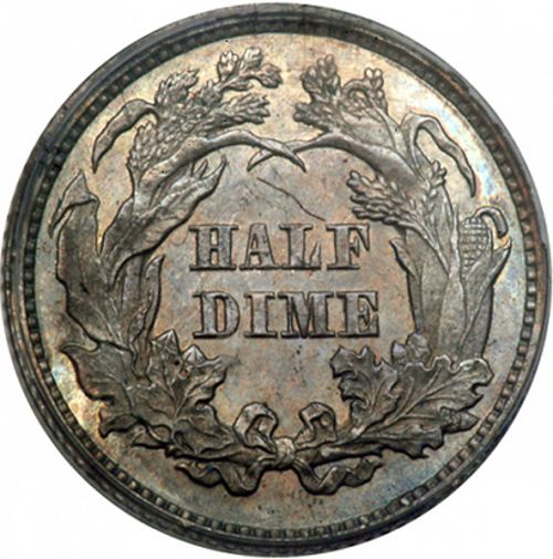 5 cent Reverse Image minted in UNITED STATES in 1863 (Seated Liberty - Obverse legend)  - The Coin Database