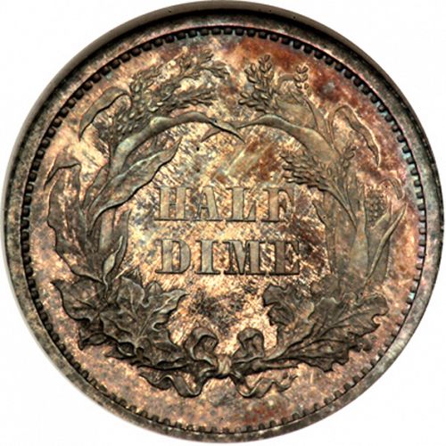 5 cent Reverse Image minted in UNITED STATES in 1866 (Seated Liberty - Obverse legend)  - The Coin Database