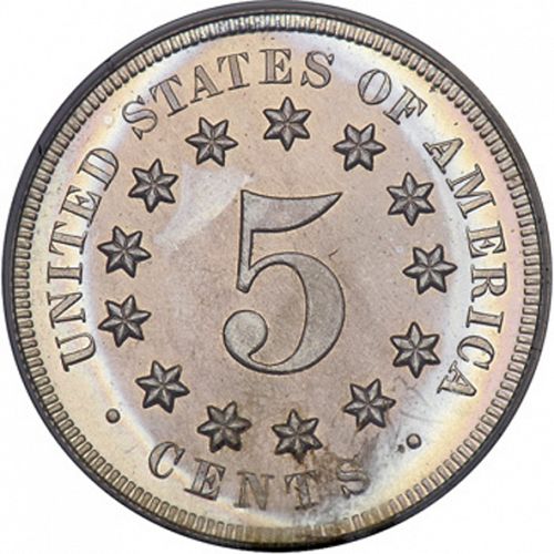 5 cent Reverse Image minted in UNITED STATES in 1868 (Shield)  - The Coin Database