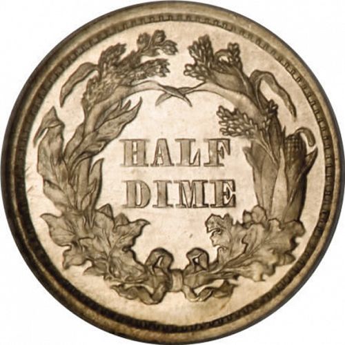 5 cent Reverse Image minted in UNITED STATES in 1869 (Seated Liberty - Obverse legend)  - The Coin Database