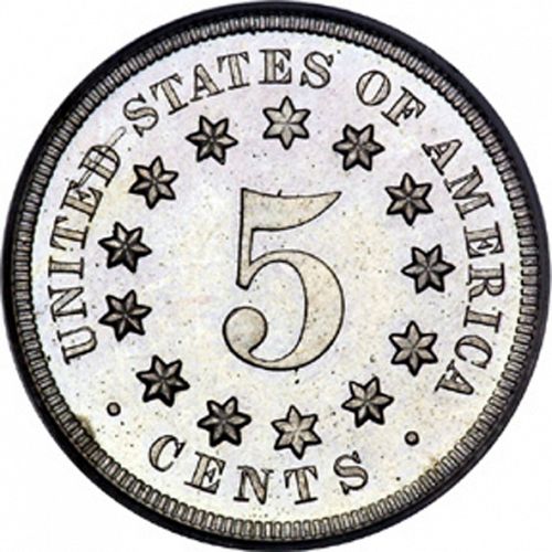5 cent Reverse Image minted in UNITED STATES in 1869 (Shield)  - The Coin Database