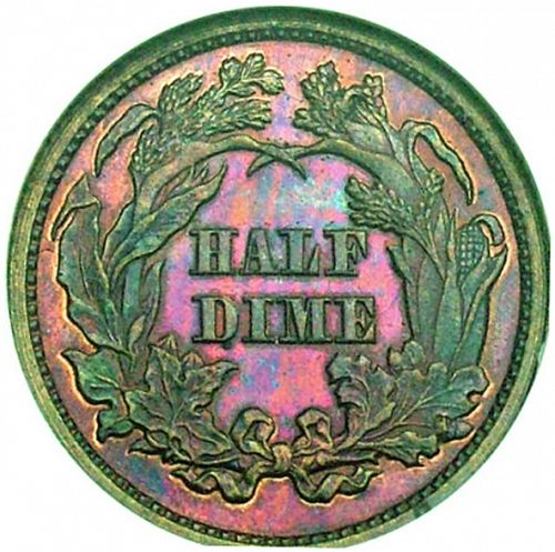 5 cent Reverse Image minted in UNITED STATES in 1870 (Seated Liberty - Obverse legend)  - The Coin Database