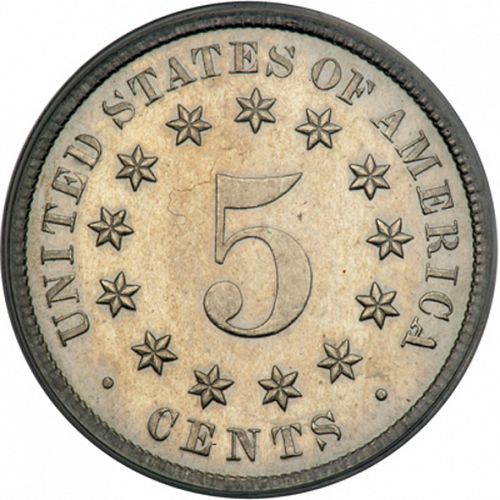 5 cent Reverse Image minted in UNITED STATES in 1870 (Shield)  - The Coin Database