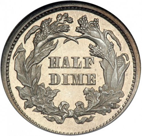 5 cent Reverse Image minted in UNITED STATES in 1871 (Seated Liberty - Obverse legend)  - The Coin Database