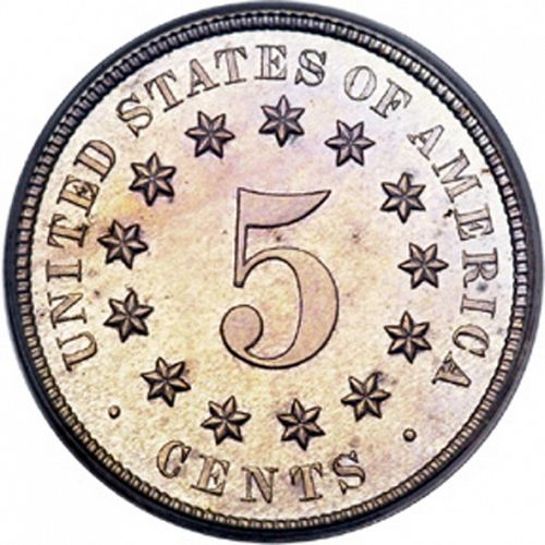 5 cent Reverse Image minted in UNITED STATES in 1871 (Shield)  - The Coin Database