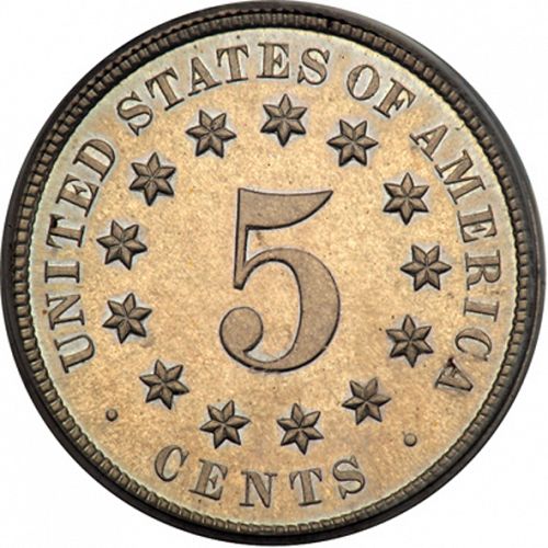 5 cent Reverse Image minted in UNITED STATES in 1872 (Shield)  - The Coin Database