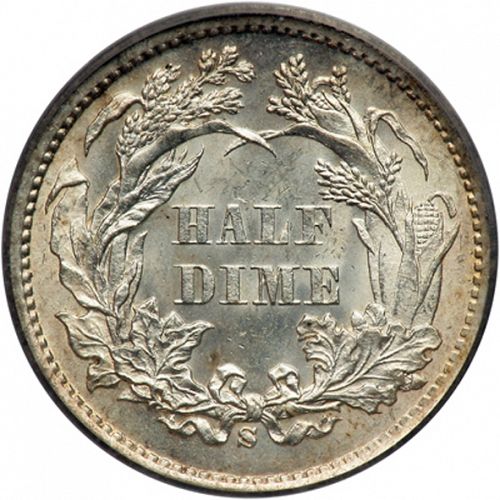 5 cent Reverse Image minted in UNITED STATES in 1873S (Seated Liberty - Obverse legend)  - The Coin Database