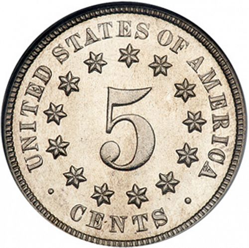 5 cent Reverse Image minted in UNITED STATES in 1875 (Shield)  - The Coin Database