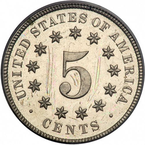 5 cent Reverse Image minted in UNITED STATES in 1876 (Shield)  - The Coin Database