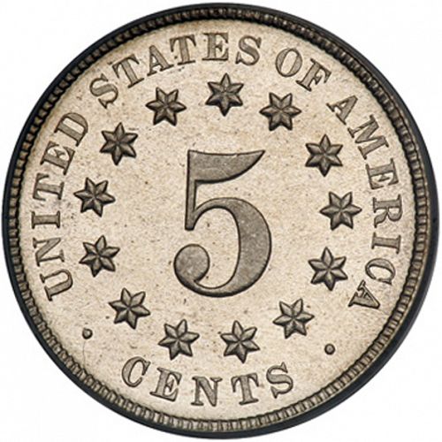 5 cent Reverse Image minted in UNITED STATES in 1877 (Shield)  - The Coin Database