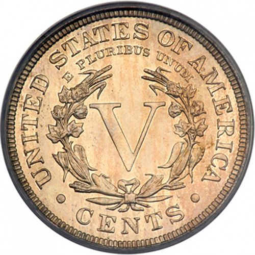 5 cent Reverse Image minted in UNITED STATES in 1907 (Liberty)  - The Coin Database