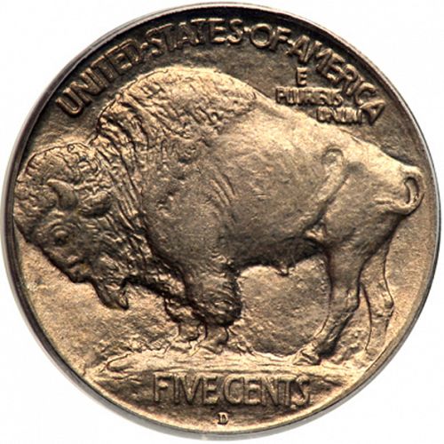 5 cent Reverse Image minted in UNITED STATES in 1913D (Buffalo - Mound Type)  - The Coin Database