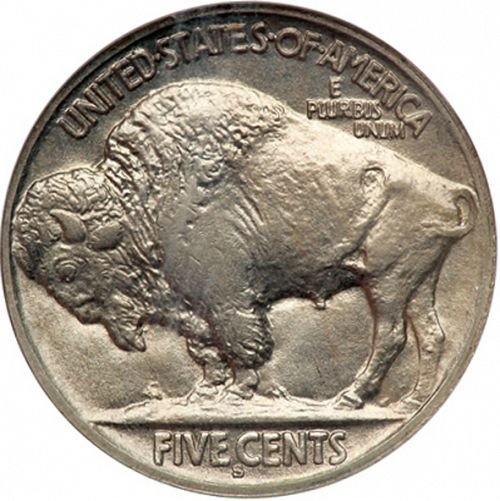 5 cent Reverse Image minted in UNITED STATES in 1914S (Buffalo - Line Type)  - The Coin Database