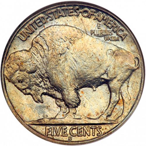 5 cent Reverse Image minted in UNITED STATES in 1917S (Buffalo - Line Type)  - The Coin Database
