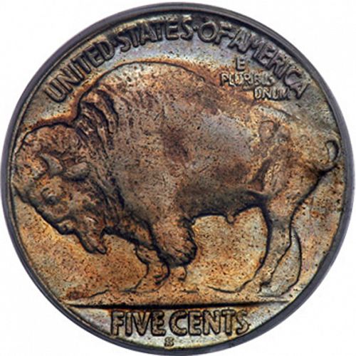 5 cent Reverse Image minted in UNITED STATES in 1918S (Buffalo - Line Type)  - The Coin Database