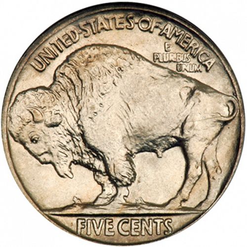 5 cent Reverse Image minted in UNITED STATES in 1919 (Buffalo - Line Type)  - The Coin Database