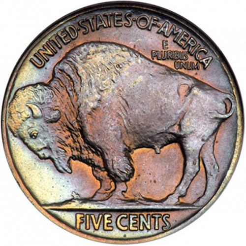 5 cent Reverse Image minted in UNITED STATES in 1924 (Buffalo - Line Type)  - The Coin Database