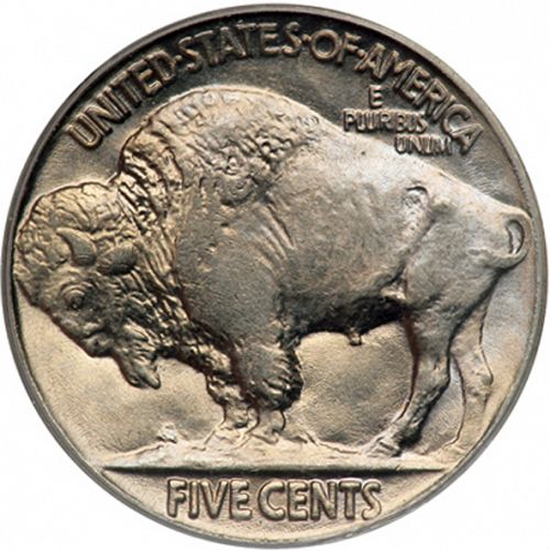 5 cent Reverse Image minted in UNITED STATES in 1928 (Buffalo - Line Type)  - The Coin Database
