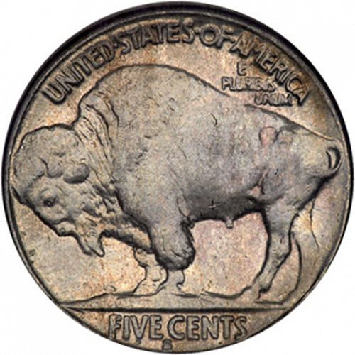 5 cent Reverse Image minted in UNITED STATES in 1928S (Buffalo - Line Type)  - The Coin Database