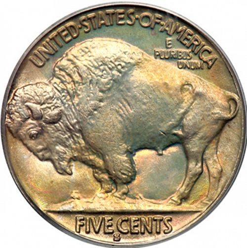 5 cent Reverse Image minted in UNITED STATES in 1929S (Buffalo - Line Type)  - The Coin Database