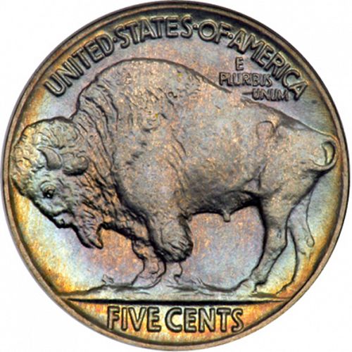 5 cent Reverse Image minted in UNITED STATES in 1935 (Buffalo - Line Type)  - The Coin Database