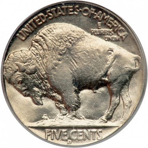 5 cent Reverse Image minted in UNITED STATES in 1935D (Buffalo - Line Type)  - The Coin Database