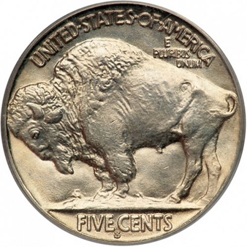 5 cent Reverse Image minted in UNITED STATES in 1936S (Buffalo - Line Type)  - The Coin Database