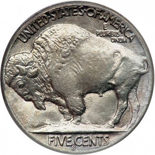 5 cent Reverse Image minted in UNITED STATES in 1937S (Buffalo - Line Type)  - The Coin Database
