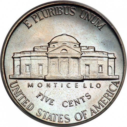 5 cent Reverse Image minted in UNITED STATES in 1938 (Jefferson)  - The Coin Database