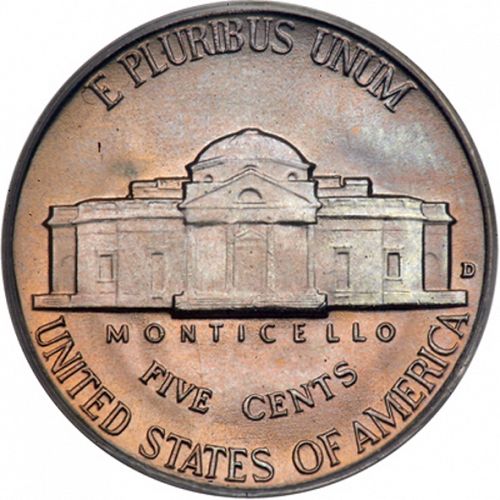 5 cent Reverse Image minted in UNITED STATES in 1938D (Jefferson)  - The Coin Database
