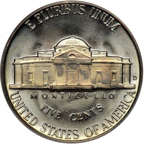 5 cent Reverse Image minted in UNITED STATES in 1939D (Jefferson)  - The Coin Database